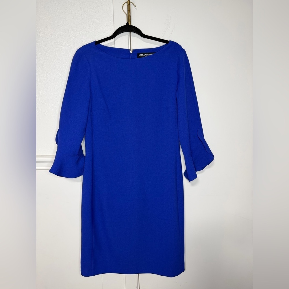 Karl Lagerfeld Royal Blue Ruffle  Sleeve Dress size 8